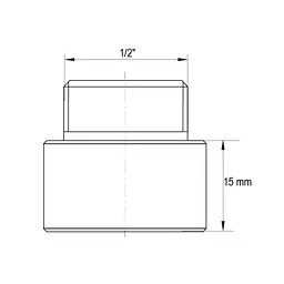 Подовжувач Koer 1/2" 15мм (хром) Kf.E06-15.Chr KF0093 - мініатюра 3