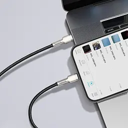Кабель Baseus Cafule Metal USB-C to Lightning PD 20W 2m Black (CATLJK-B01) [71405] - мініатюра 6