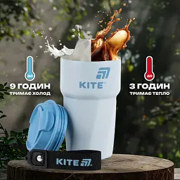 Термокружка Kite 450 мл сіро-блакитна (K25-1220-2) - мініатюра 7