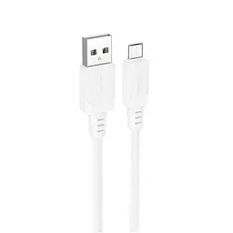 Кабель BOROFONE BX115 Lotto silicone charging data cable Micro білий
