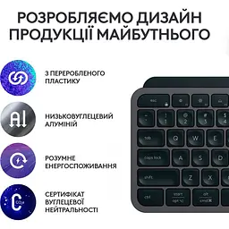 Комплект (клавіатура + миша) Logitech MX Keys S Plus Palmrest Wireless UA Graphite (920-011614) [94354] - мініатюра 10