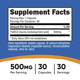 Тауроурсодезоксихолева кислота Nutricost TUDCA 500 мг 30 капсул - мініатюра 3