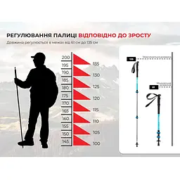 Трекінгова палиця телескопічна для походів та спортивної ходьби Naturehike Men ST 01 6061 AL NH17D001-Z алюміній зелена - мініатюра 8