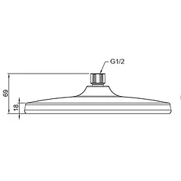 Верхній душ Koer KP-0401-05-OH 250 мм KR4982, Чорний матовий - мініатюра 2