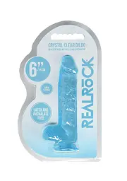 Фалоімітатор Realrock Dildo 6" блакитний з мошонкою