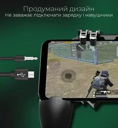 Джойстик для телефону з охолодженням Memo AK77 1200mAh ігровий контролер тригер Black (18535) - мініатюра 9