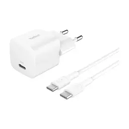 Зарядний пристрій Belkin USB-C PD25W PD3.1 + cable USB-C to USB-C 1.0m white (WCA012KQ1MWH-B6)