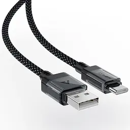Дата кабель Acefast C12-04 USB to Type-C 3A (1.2m) Black - мініатюра 3