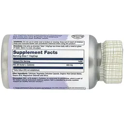 N-ацетил-L-цистеїн Solaray NAC (N-Acetyl-L-Cysteine) 600 мг 60 веганських капсул - мініатюра 3