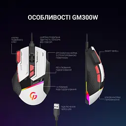 Мишка GamePro GM300W USB White (GM300W) - мініатюра 6