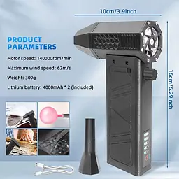 Турбовентилятор Violent Mini Turbo Jet Fan Black | 8000 мАг | 130 000 об/хв - мініатюра 3