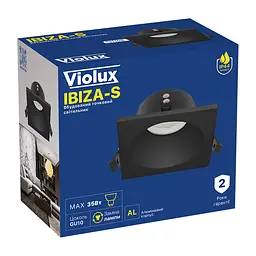 Світильник точковий Violux IBIZA-S GU10 IP44 чорний ( 131108 ) - мініатюра 2