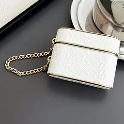 Шкіряний футляр Suitcase для навушників AirPods 3 White - мініатюра 2