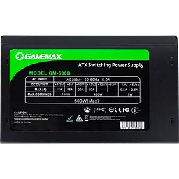 Блок живлення GameMax 500W (GM-500B) [93733] - мініатюра 5