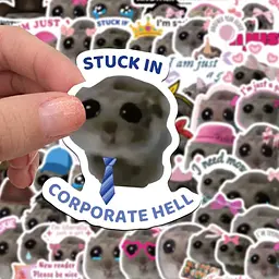 Стікерпак GeekLand Sad Hamster Meme 50 штук - мініатюра 5