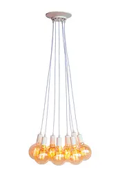 Светильник підвісний Levistella 7527120-8 WH, E27, 8 плафонів, білий метал, стиль лофт