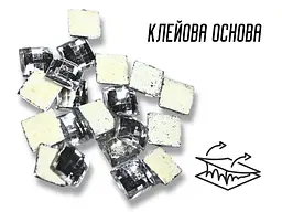 Камені на клейовій основі квадрат 12х12 мм 20 шт прозорі - мініатюра 2