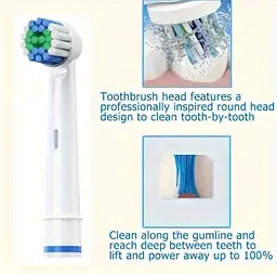 Змінні насадки для електричної зубної щітки Oral-B 4 шт., підходять для Precision Clean, Advance Power та ін. - мініатюра 9