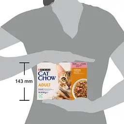 Набір вологого корму для дорослих котів Purina Cat Chow Adult з лососем і зеленою квасолею 85 г х 10 шт. - мініатюра 3