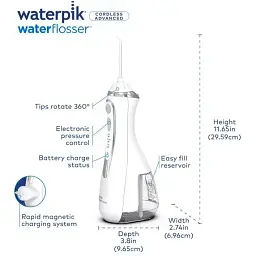 Іригатор Waterpik Cordless Advanced Water Flosser WP-560 White [67740] - мініатюра 10