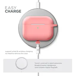 Силіконовий чохол для навушників Apple AirPods Pro, Hang Case, рожевий, ультратонкий захисний кейс товщиною 2 мм, захист від подряпин, пилу та ударів, компактний, з карабіном для кріплення, ArmorStandart (ARM56054) - мініатюра 7