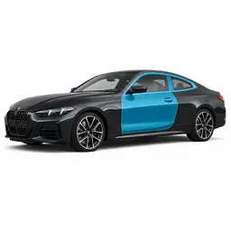 Антигравійна захисна бронеплівка за лекалами для BMW 4 Series G22 facelift 2024- зони дверей і стійки вікон