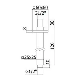 Кронштейн для верхнього душу Paffoni 12 см chrome ZSOF118CR Хром - мініатюра 2
