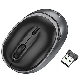Миша бездротова Hoco GM34 Nuevo Bluetooth + 2.4G Black metal gray - мініатюра 2