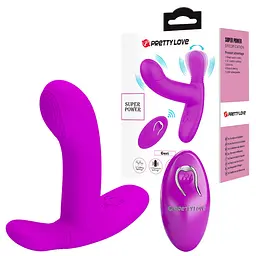 Вібратор PRETTY LOVE- Geri Purple, 12 функцій вібрації, 3 режими лизання, бездротовий пульт дистанційного керування PRETTY LOVE BI-300002W 100189
