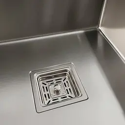 Кухонна мийка Platinum Handmade нержавійка 78x50B L (два отвори ,квадратний сифон 3.0/1.0), Нержавіюча сталь - мініатюра 5