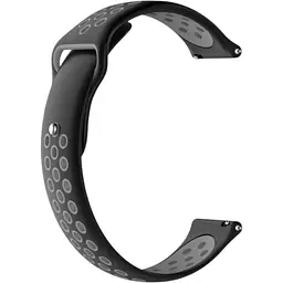 Ремінець DK CDK для Garmin Vivoactive 4 22mm Silicone Sport Band Nike (011907) (black / grey)