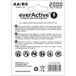 Акумуляторні батарейки EverActive AA/HR06 Ni-MH 2000mAh BL 4 шт. - мініатюра 2