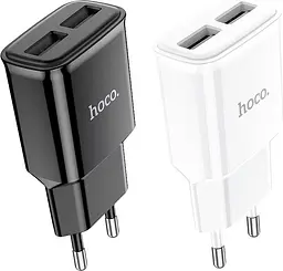 Мережевий зарядний пристрій Hoco C88A 2-USB Black [118821] - мініатюра 4