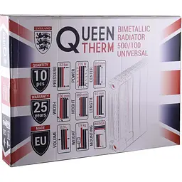 Радіатор біметалевий секційний QUEEN THERM 500/100 UNIVERSAL - мініатюра 8