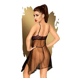 Бебі-дол з ажурним бралетом та асиметричним подолом Penthouse - Naughty Doll Black S/M - мініатюра 2