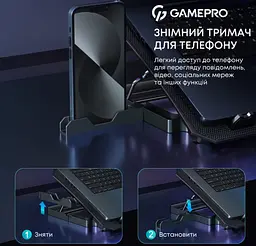 Охолоджувальна підставка для ноутбука до 15,6 дюймів GamePro GPCP-350 2xfans - мініатюра 9