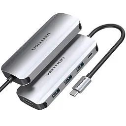 Док-станція USB3.1 Type-C - HDM/USB 3.0х3//PD 100W 5-in-1 Vention (THFHB)