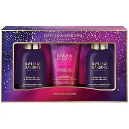 Набір для ванни Baylis & Harding Midnight Fig & Pomegranate: Гель для душу, 100 мл + Лосьйон для рук та тіла, 50 мл + Крем для душу, 100 мл