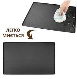 Силіконовий килимок під миску для собак та котів EcoToys чорний 48х30 см 800316 - мініатюра 5