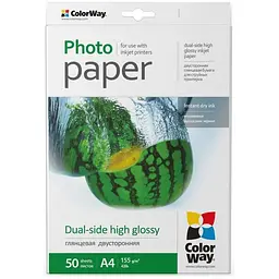 Фотопапір ColorWay A4 155г Glossy 50ст. (PGD155050A4)