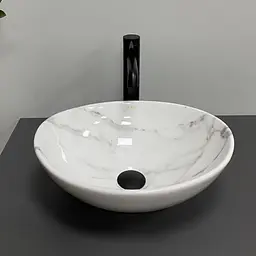 Умивальник VBI Parma calcatta glossy накладний VBI-011024, Мрамор - мініатюра 4