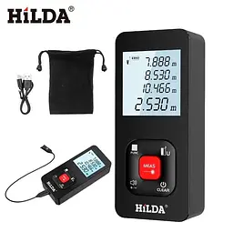 Лазерний далекомір HILDA LDM E50 CJ390 50 м, лазерна рулетка на акумуляторі - мініатюра 4