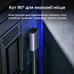 Кабель DisplayPort UGREEN DP137 2.1 кутовий 90° 16K 60 Гц 3 м чорний (16039) - мініатюра 6