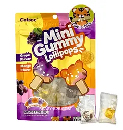 Жувальні цукерки Cokoc Gummies Mini Lollipop Grape & Mango 60г - мініатюра 2
