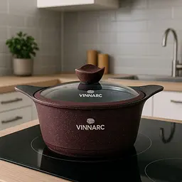 Каструля Vinnarc кругла 22 см 3.1 л бордовий (VB-A0322NS) - мініатюра 5