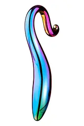 Фалоімітатор Glamour Glass Elegant Curved 18 см мульті - мініатюра 2
