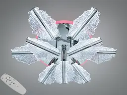 Стельова LED-люстра Diasha S25106/6+3HR LED 3color для вітальні, спальні та кухні, димер, пульт, 95 W, 66 см, 14-22m2 - мініатюра 1
