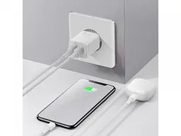 Мережевий зарядний пристрій Baseus Compact Charger 2USB 10.5 W EU CCXJ010202 White - мініатюра 7