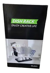 Сушарка для посуду Dish Rack WL-2605 двоярусна з піддоном та відсіком для приладів - мініатюра 6