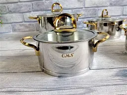 Набір посуду O.M.S. Collection 1087 Gold 18 предметів - мініатюра 3